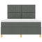 vidaXL Box Spring Bed with Headboard Dark grey 140 x 190 cm Fabric