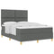 vidaXL Box Spring Bed with Headboard Dark grey 140 x 190 cm Fabric