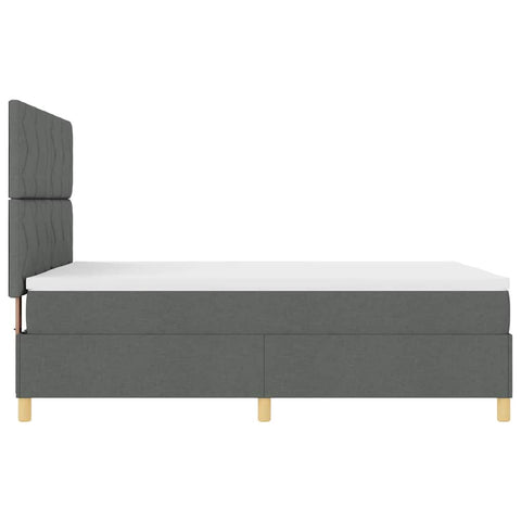 vidaXL Box Spring Bed with Headboard Dark grey 140 x 190 cm Fabric