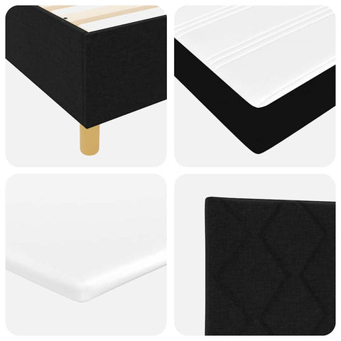 vidaXL Box Spring Bed with Headboard Black 140 x 190 cm Fabric