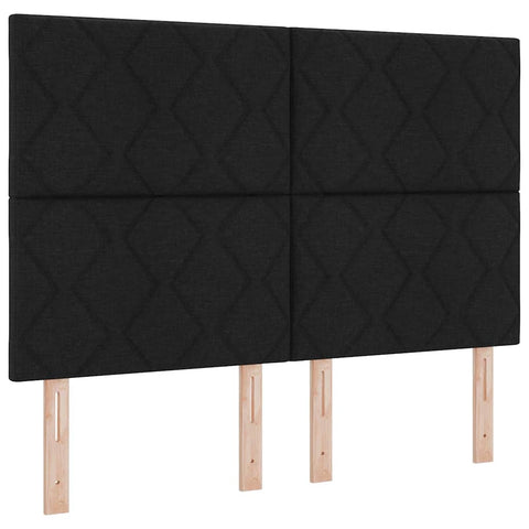 vidaXL Box Spring Bed with Headboard Black 140 x 190 cm Fabric