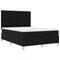 vidaXL Box Spring Bed with Headboard Black 140 x 190 cm Fabric