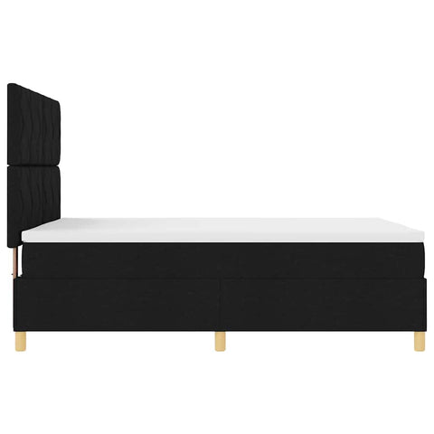 vidaXL Box Spring Bed with Headboard Black 140 x 190 cm Fabric