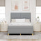 vidaXL Box Spring Bed with Headboard Light grey 140 x 200 cm Fabric