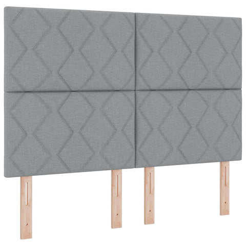 vidaXL Box Spring Bed with Headboard Light grey 140 x 200 cm Fabric