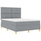 vidaXL Box Spring Bed with Headboard Light grey 140 x 200 cm Fabric