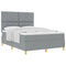 vidaXL Box Spring Bed with Headboard Light grey 140 x 200 cm Fabric