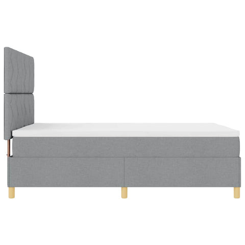 vidaXL Box Spring Bed with Headboard Light grey 140 x 200 cm Fabric