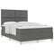 vidaXL Box Spring Bed with Headboard Dark grey 140 x 200 cm Fabric