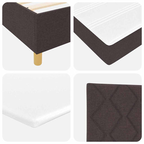 vidaXL Box Spring Bed with Headboard Dark brown 140 x 200 cm Fabric