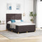 vidaXL Box Spring Bed with Headboard Dark brown 140 x 200 cm Fabric