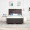 vidaXL Box Spring Bed with Headboard Dark brown 140 x 200 cm Fabric