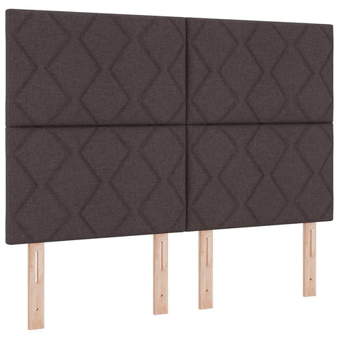 vidaXL Box Spring Bed with Headboard Dark brown 140 x 200 cm Fabric