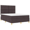 vidaXL Box Spring Bed with Headboard Dark brown 140 x 200 cm Fabric