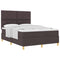 vidaXL Box Spring Bed with Headboard Dark brown 140 x 200 cm Fabric