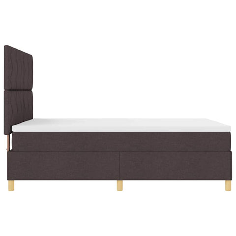 vidaXL Box Spring Bed with Headboard Dark brown 140 x 200 cm Fabric