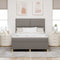 vidaXL Box Spring Bed with Headboard Taupe 140 x 200 cm Fabric
