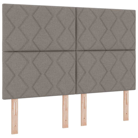 vidaXL Box Spring Bed with Headboard Taupe 140 x 200 cm Fabric