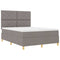 vidaXL Box Spring Bed with Headboard Taupe 140 x 200 cm Fabric