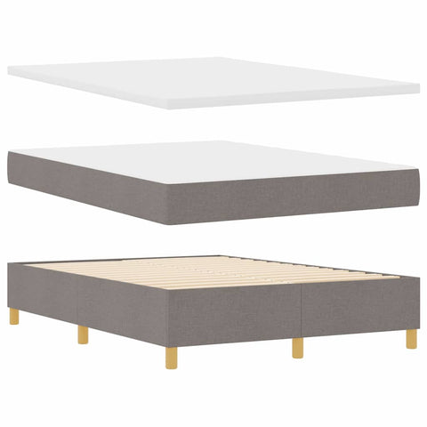 vidaXL Box Spring Bed with Headboard Taupe 140 x 200 cm Fabric