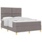 vidaXL Box Spring Bed with Headboard Taupe 140 x 200 cm Fabric