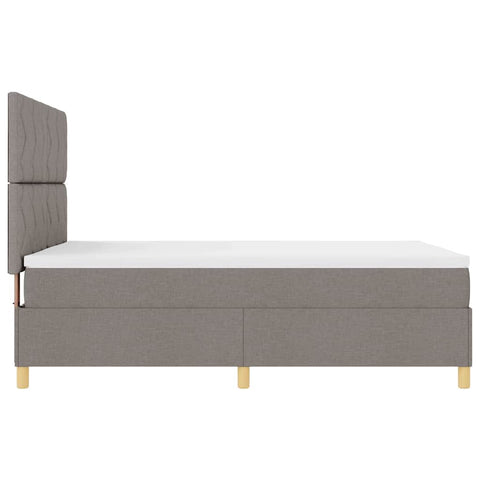 vidaXL Box Spring Bed with Headboard Taupe 140 x 200 cm Fabric
