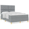 vidaXL Box Spring Bed with Headboard Light grey 160 x 200 cm Fabric