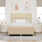 vidaXL Box Spring Bed with Headboard Cream 160 x 200 cm Fabric