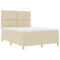 vidaXL Box Spring Bed with Headboard Cream 160 x 200 cm Fabric