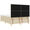 vidaXL Box Spring Bed with Headboard Cream 160 x 200 cm Fabric