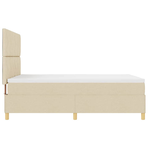 vidaXL Box Spring Bed with Headboard Cream 160 x 200 cm Fabric