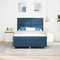 vidaXL Box Spring Bed with Headboard Blue 160 x 200 cm Fabric