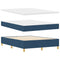vidaXL Box Spring Bed with Headboard Blue 160 x 200 cm Fabric