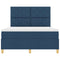 vidaXL Box Spring Bed with Headboard Blue 160 x 200 cm Fabric
