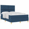 vidaXL Box Spring Bed with Headboard Blue 160 x 200 cm Fabric