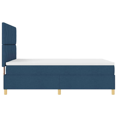 vidaXL Box Spring Bed with Headboard Blue 160 x 200 cm Fabric