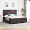 vidaXL Box Spring Bed with Headboard Dark brown 180 x 200 cm Fabric