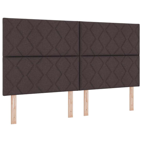 vidaXL Box Spring Bed with Headboard Dark brown 180 x 200 cm Fabric