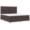vidaXL Box Spring Bed with Headboard Dark brown 180 x 200 cm Fabric