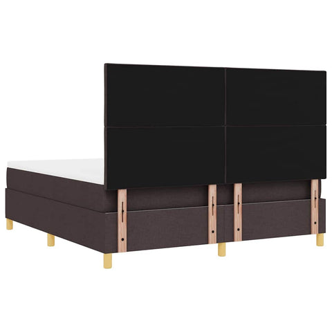 vidaXL Box Spring Bed with Headboard Dark brown 180 x 200 cm Fabric