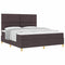 vidaXL Box Spring Bed with Headboard Dark brown 180 x 200 cm Fabric