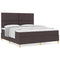 vidaXL Box Spring Bed with Headboard Dark brown 180 x 200 cm Fabric