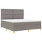 vidaXL Box Spring Bed with Headboard Taupe 180 x 200 cm Fabric