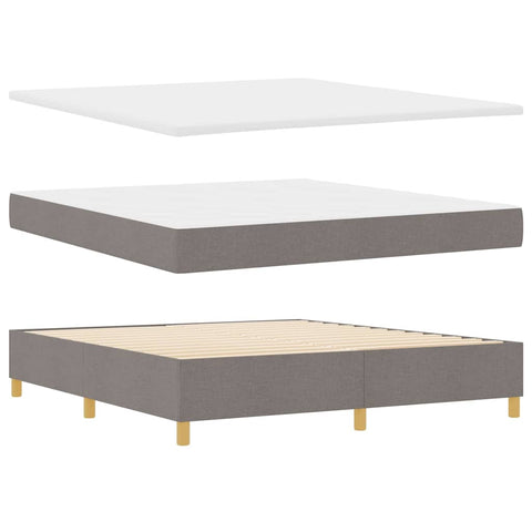 vidaXL Box Spring Bed with Headboard Taupe 180 x 200 cm Fabric