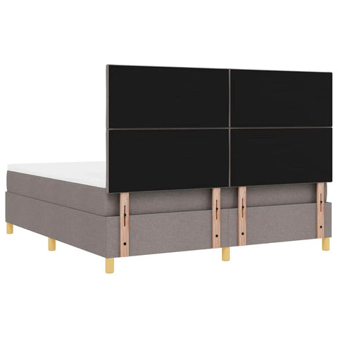 vidaXL Box Spring Bed with Headboard Taupe 180 x 200 cm Fabric