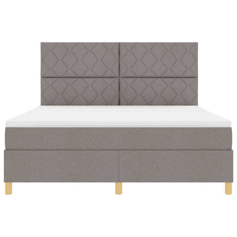 vidaXL Box Spring Bed with Headboard Taupe 180 x 200 cm Fabric