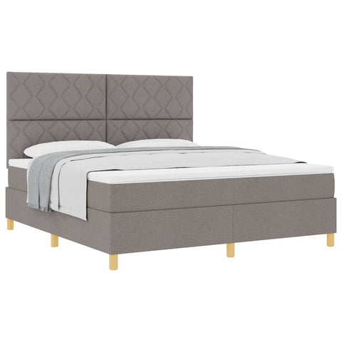 vidaXL Box Spring Bed with Headboard Taupe 180 x 200 cm Fabric