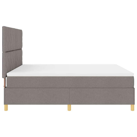 vidaXL Box Spring Bed with Headboard Taupe 180 x 200 cm Fabric