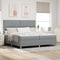 vidaXL Box Spring Bed with Headboard Light grey 200 x 200 cm Fabric