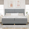 vidaXL Box Spring Bed with Headboard Light grey 200 x 200 cm Fabric